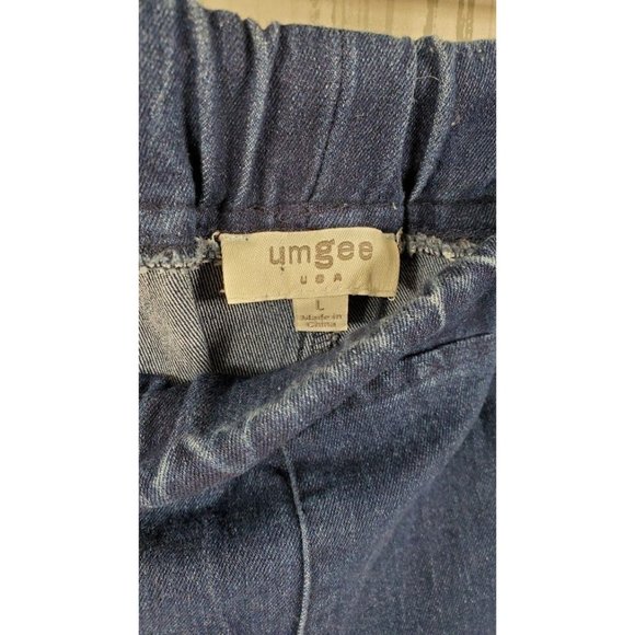 Umgee Denim Bell Bottoms Flare Jeans Pull On Raw Hem 70s Retro - Picture 4 of 4